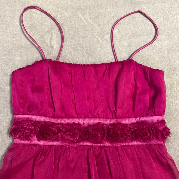 90s Fuschia Pink Dress Tulle Homecoming Size 6 Babydoll Y2K Fairy Laura Canada - Picture 3 of 9